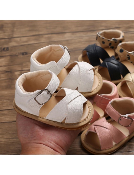 Non-slip shoes for boys and girls 0-1 years old baby sandals with Oxford soles 11CM/ 83g in dark blue