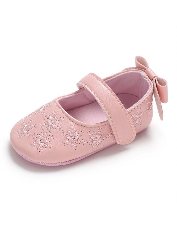 Baby shoes female baby soft embroidered toddler shoes white 13CM/ 48g