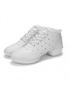 Women Dance Shoes Soft Cow Leather Shoes Sneakers Anti-slip Dance Shoes