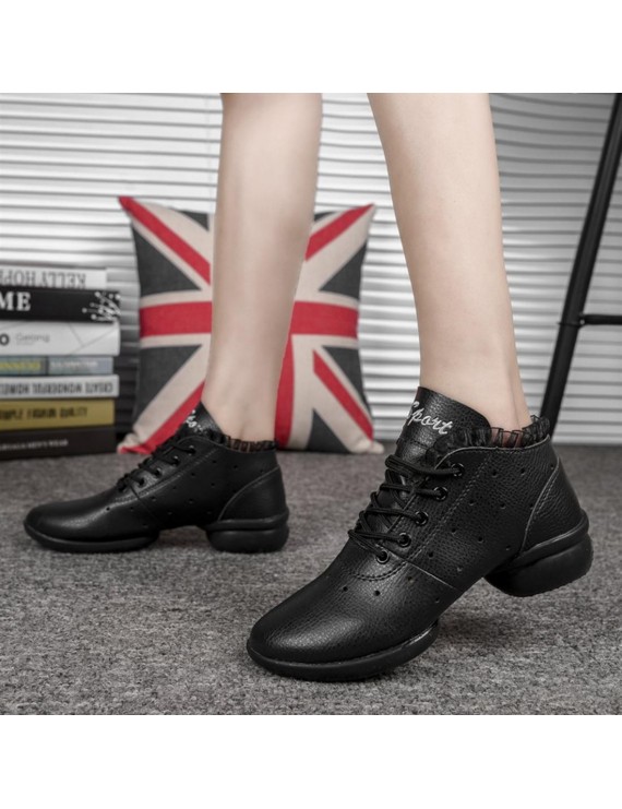 Women Dance Shoes Soft Cow Leather Shoes Sneakers Anti-slip Dance Shoes