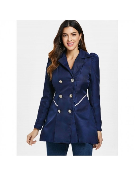 Fit and Flare Coat With Double Breasts