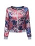 Scoop Neck Long Sleeve Print Loose-Fitting Jacket For Women