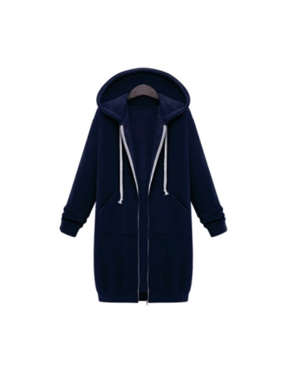 Women Plus Size Warm Hoodie Casual Loose Sweatshirt Coat Velvet Fashion Outwear
