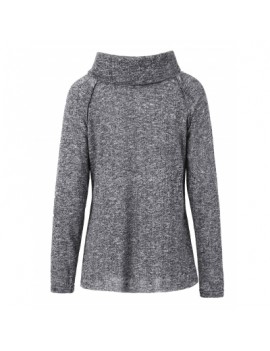Cowl Neck Long Sleeve Spliced Sweatshirt