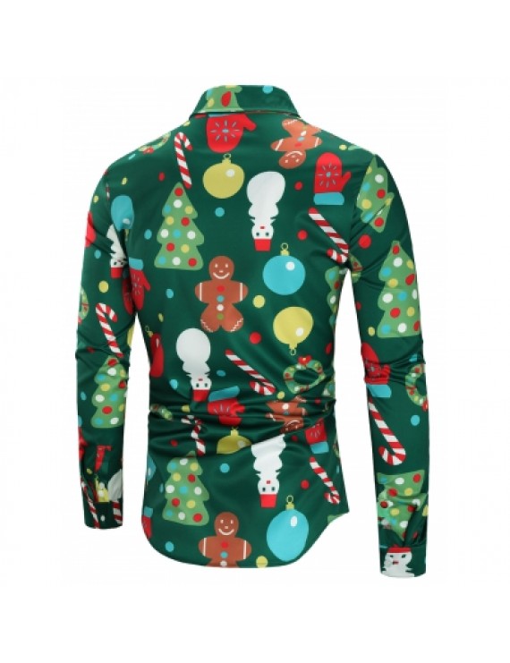 Christmas Theme Button Up Shirt