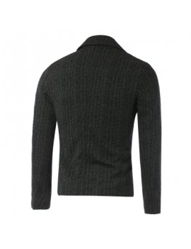 Lapel Collar Diagonal Zipper Geometric Pattern Jacket