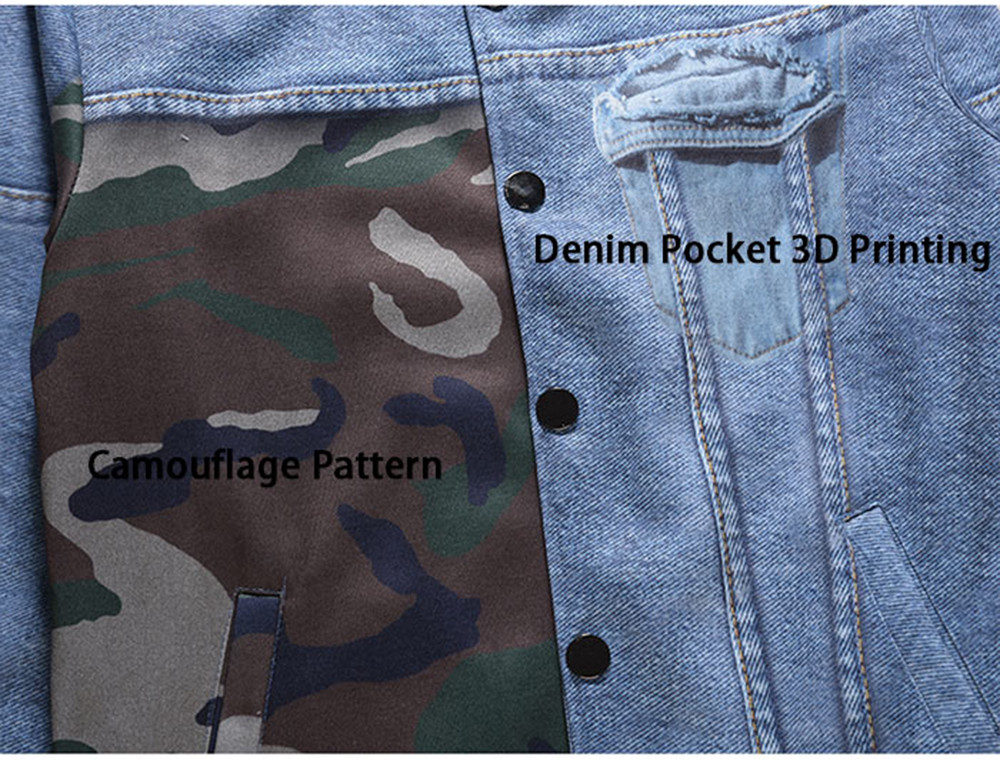 Camouflage and Denim Pattern Jacket Camouflage and Denim Pattern Jacket
